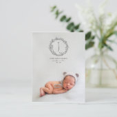 Carte Postale Présentation du faire-part de naissance photo de b (Debout devant)