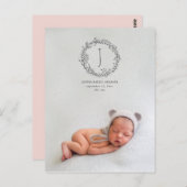 Carte Postale Présentation du faire-part de naissance photo de b (Devant / Derrière)