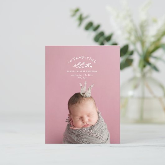 Carte Postale Présentation du faire-part de naissance photo de b (Debout devant)