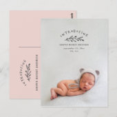 Carte Postale Présentation du faire-part de naissance photo de b (Devant / Derrière)