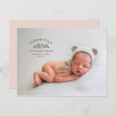 Carte Postale Présentation du faire-part de naissance photo de b (Devant / Derrière)