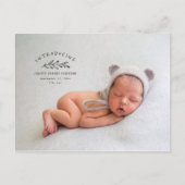 Carte Postale Présentation du faire-part de naissance photo de b (Devant)