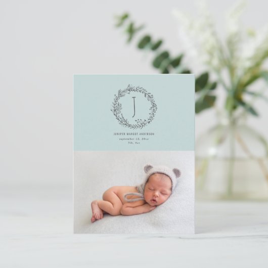 Carte Postale Présentation du faire-part de naissance photo de b (Debout devant)