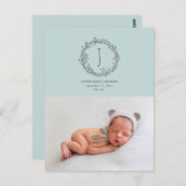 Carte Postale Présentation du faire-part de naissance photo de b (Devant / Derrière)