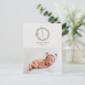 Carte Postale Présentation du faire-part de naissance photo de b (Debout devant)