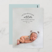 Carte Postale Présentation du faire-part de naissance photo de b (Devant / Derrière)