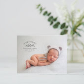 Carte Postale Présentation du faire-part de naissance photo de b (Debout devant)