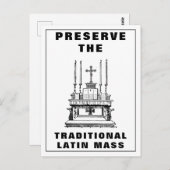 Carte Postale Préserver l'autel de la messe latine traditionnell (Devant / Derrière)