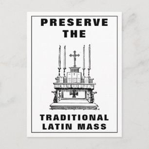 Carte Postale Préserver l'autel de la messe latine traditionnell
