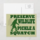 Carte Postale Préserver le pickat sauvage un squatch (Devant / Derrière)