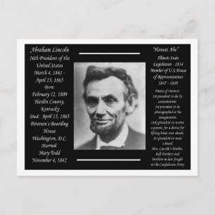 Carte Postale Président Abraham Lincoln