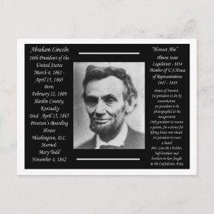 Carte Postale Président Abraham Lincoln