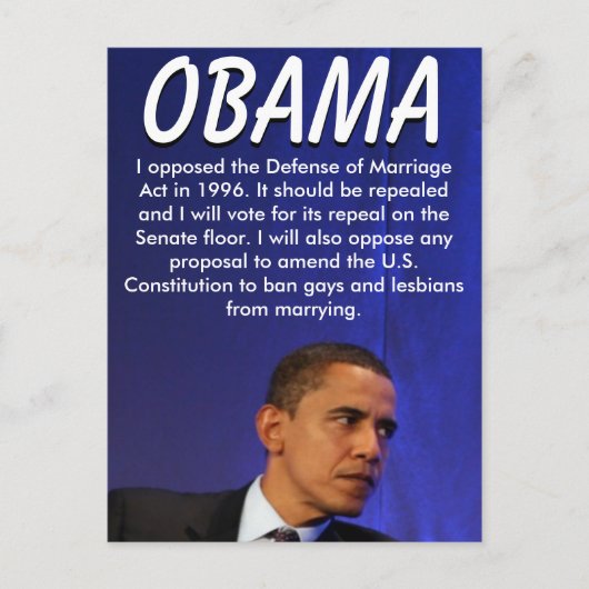 Carte Postale Président Barack Obama (Devant)