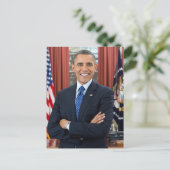 Carte Postale Président Barack Obama 2ème mandat Portrait offici (Debout devant)