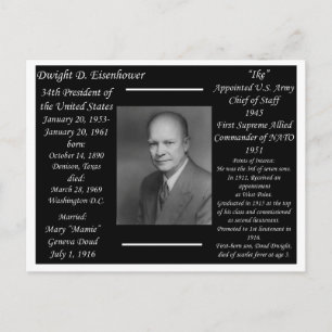 Carte Postale Président Dwight Eisenhower