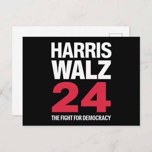 Carte Postale Président Elect Kamala Harris & Tim Walz 2024 (Devant / Derrière)