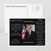 Carte Postale Président George HW Bush (Devant / Derrière)