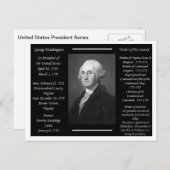 Carte Postale Président George Washington (Devant / Derrière)