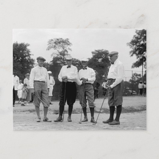 Carte Postale Président Harding Golf Foursome, années 1920 (Devant)
