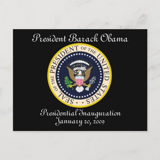 Carte Postale PRÉSIDENTE OBAMA Inauguration Commémoration (Devant)