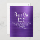 Carte Postale Presse chrétienne avec verset biblique Philippiens (Devant / Derrière)