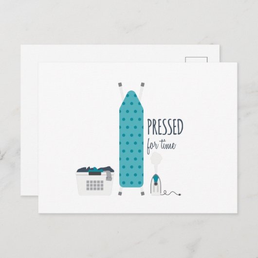 Carte Postale Pressé pour le temps (Devant / Derrière)