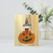 Carte Postale Prêt à la pompe orange prête pour Halloween (Debout devant)