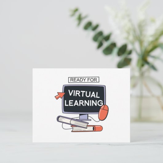 Carte Postale Prêt pour l'apprentissage virtuel (Debout devant)