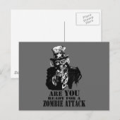 Carte Postale Prêt Pour L'Attaque Zombie (Devant / Derrière)