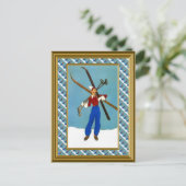 Carte Postale Prêt pour les pistes de ski (Debout devant)