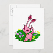 Carte Postale Prêter l'Aisha rose à travers les fleurs (Devant / Derrière)