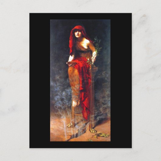 Carte Postale Prêtesse de Delphi ~ Collier Peinture d'art (Devant)