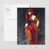 Carte Postale Prêtresse de Delphes ~ Peinture d'art fin collier (Devant / Derrière)