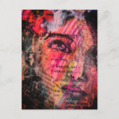 Carte Postale pretty and colorful abstract face mixed media (Devant)