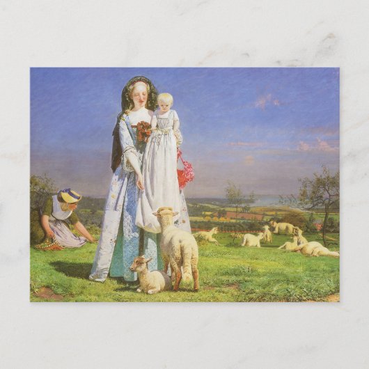 Carte Postale Pretty Baa Lambs by Ford Madox Brown (Devant)