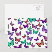 Carte Postale Pretty Colorful Butterflies Pattern (Devant / Derrière)