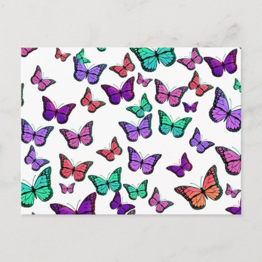 Carte Postale Pretty Colorful Butterflies Pattern (Devant)