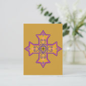 Carte Postale Pretty Gold et Pink Coptic Cross (Debout devant)