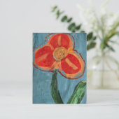 Carte Postale Pretty Orange Mixed Media Flower (Debout devant)