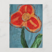 Carte Postale Pretty Orange Mixed Media Flower (Devant)