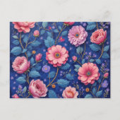 Carte Postale Pretty pink floral pattern (Devant)