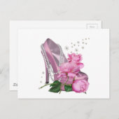 Carte Postale Pretty pink Hi Heel Rose (Devant / Derrière)