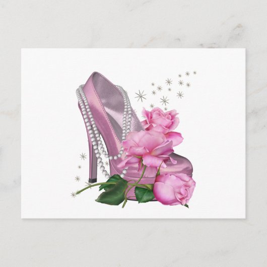 Carte Postale Pretty pink Hi Heel Rose (Devant)