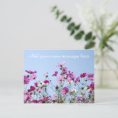 Carte Postale Pretty Pink Meadow Custom Message (Debout devant)