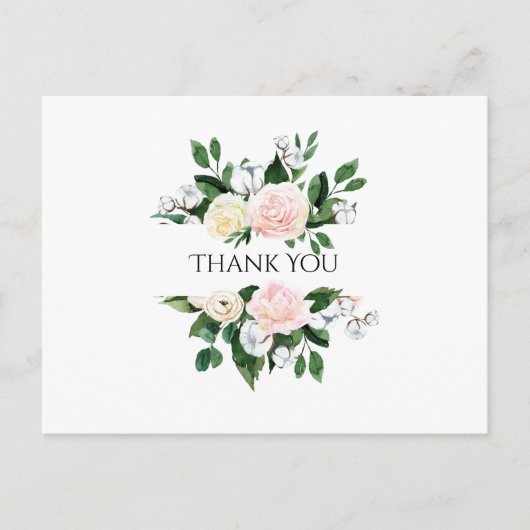 Carte Postale Pretty rose Peony Merci (Devant)