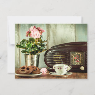 Carte Postale Pretzel Tea Rose Horloge