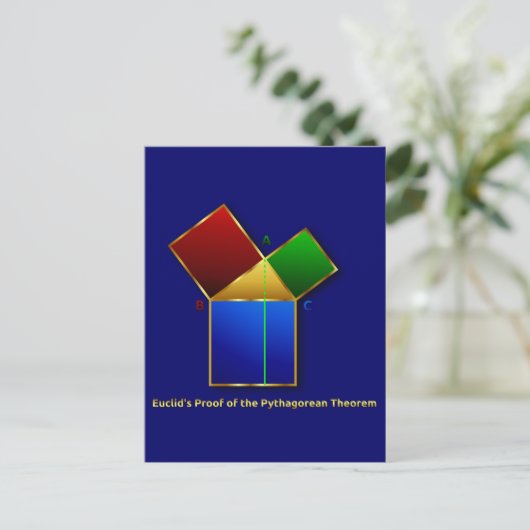 Carte Postale Preuve Euclide du théorème Pythagore. (Debout devant)