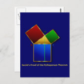 Carte Postale Preuve Euclide du théorème Pythagore. (Devant / Derrière)