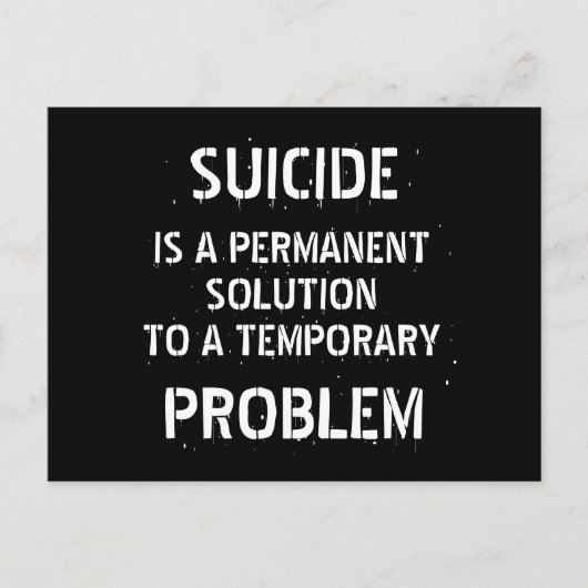 Carte Postale Prévention du suicide anti-dépression (Devant)