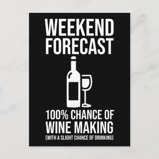 Carte Postale Prévisions de week-end - 100% de chances de vinifi (Devant)